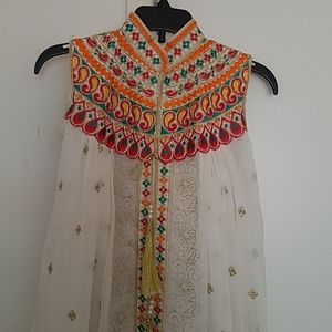 White Frock with tights and dubata